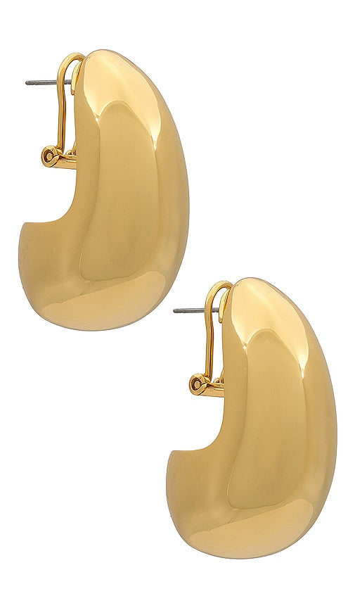 Lele Sadoughi Dome Hoop Earrings in Metallic Gold