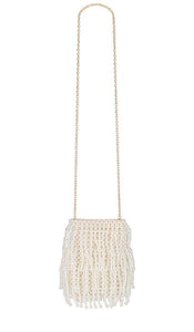 Lele Sadoughi Drippy Beaded Pearl Crossbody in Ivory