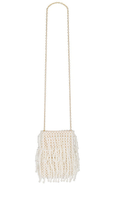 Lele Sadoughi Drippy Beaded Pearl Crossbody in Ivory - Lele Sadoughi Sac à bandoulière Drippy avec perles et perles en ivoire - Lele Sadoughi 象牙色 Drippy 串珠珍珠斜挎包 - Lele Sadoughi Drippy Beaded Pearl Umhängetasche in Elfenbein - Lele Sadoughi 아이보리 드리피 비즈 펄 크로스바디 - Borsa a tracolla Lele Sadoughi Drippy Pearl con perline in avorio