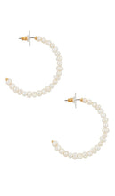 Lele Sadoughi Freshwater Pearl Hoops in Ivory