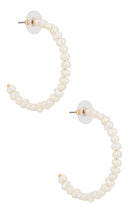 Lele Sadoughi Freshwater Pearl Hoops in Ivory