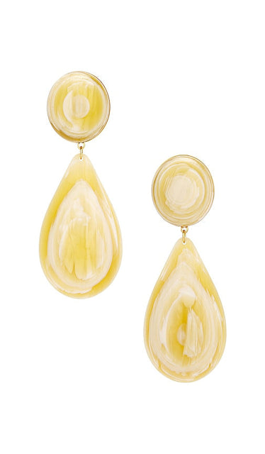 Lele Sadoughi Large Dome Teardrop Earrings in Cream