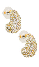 Lele Sadoughi Pave Dome Mini Hoop Earrings in Metallic Gold