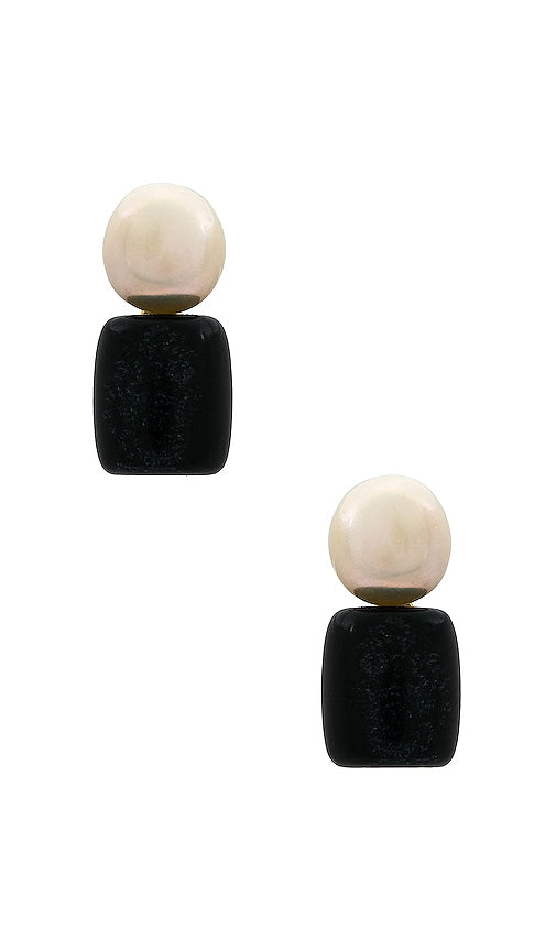 Lele Sadoughi Pebble Stud Earrings in Black,White