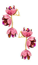 Lele Sadoughi Rose Petal Triple Drop Clip-on Earrings in Pink