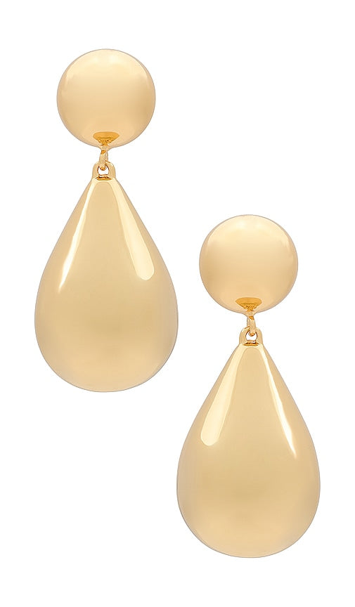 Lele Sadoughi Small Dome Teardrop Earrings in Metallic Gold