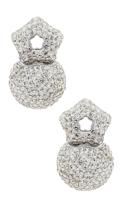 Lele Sadoughi Star Flower Hinge Earrings in Metallic Silver