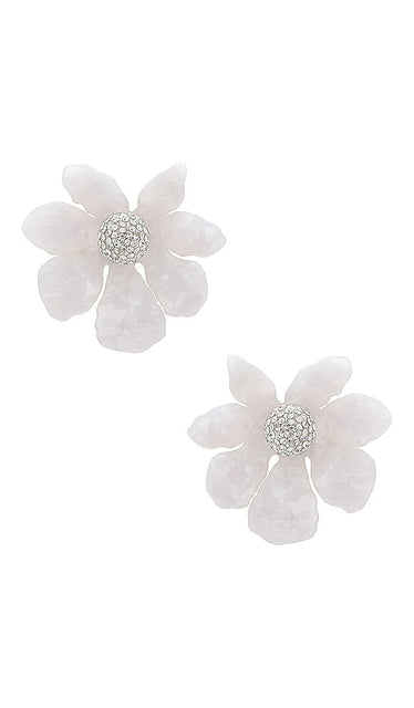 Lele Sadoughi Wildflower Button Earrings in Metallic Gold