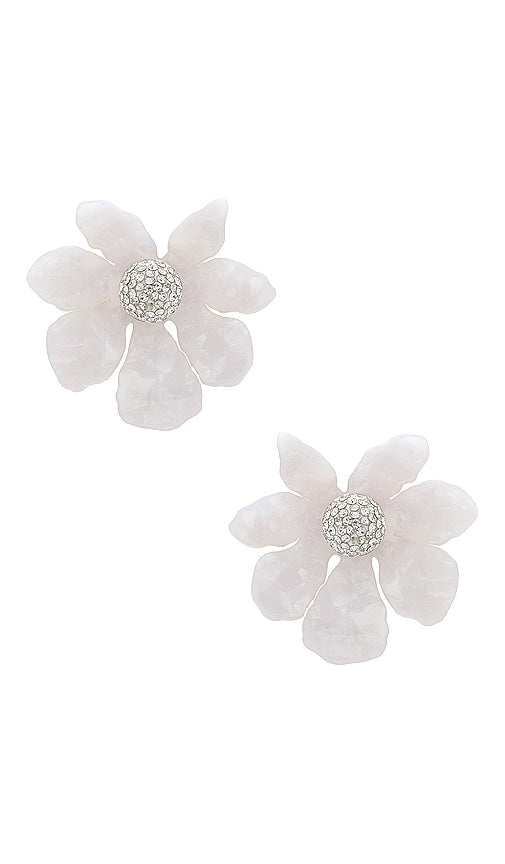 Lele Sadoughi Wildflower Button Earrings in Metallic Gold