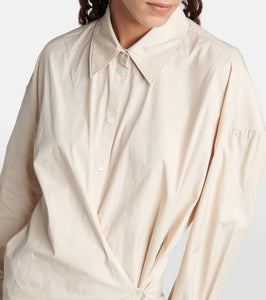 Lemaire Asymmetric cotton and silk shirt dress