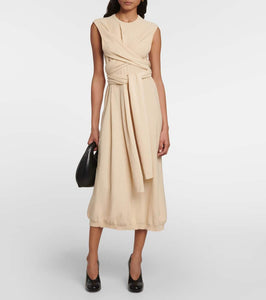 Lemaire Cotton knit wrap midi dress