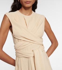 Lemaire Cotton knit wrap midi dress