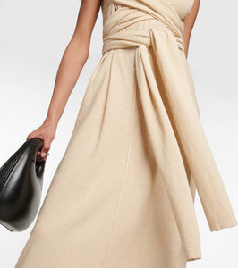 Lemaire Cotton knit wrap midi dress
