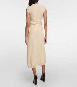Lemaire Cotton knit wrap midi dress