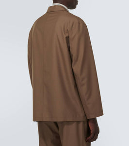 Lemaire Double-breasted twill jacket