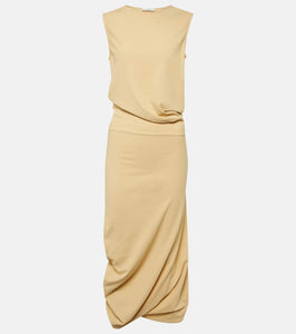 Lemaire Gathered cotton jersey midi dress