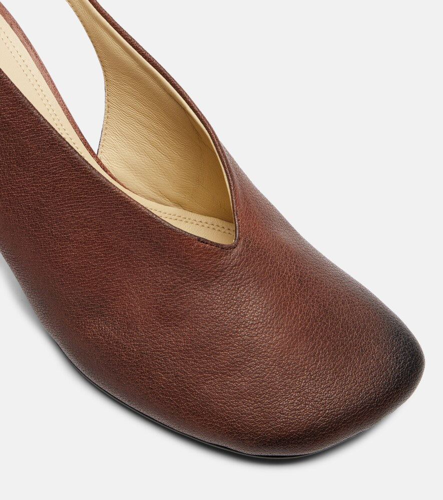 Lemaire Glove leather slingback pumps