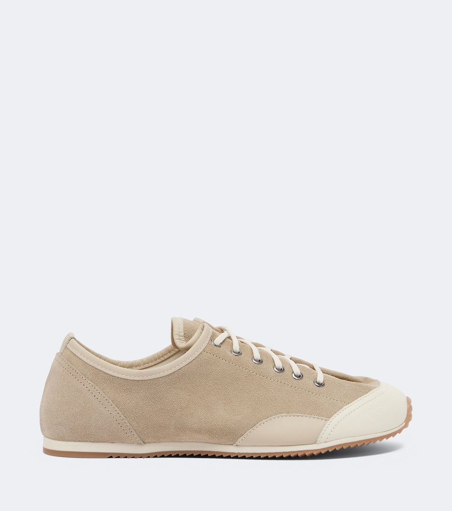 Lemaire Gummy Grips leather-trimmed suede sneakers