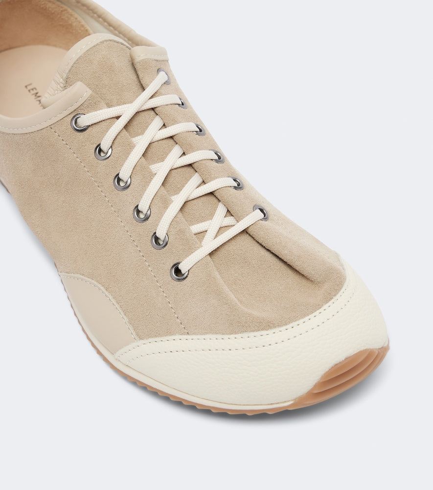 Lemaire Gummy Grips leather-trimmed suede sneakers