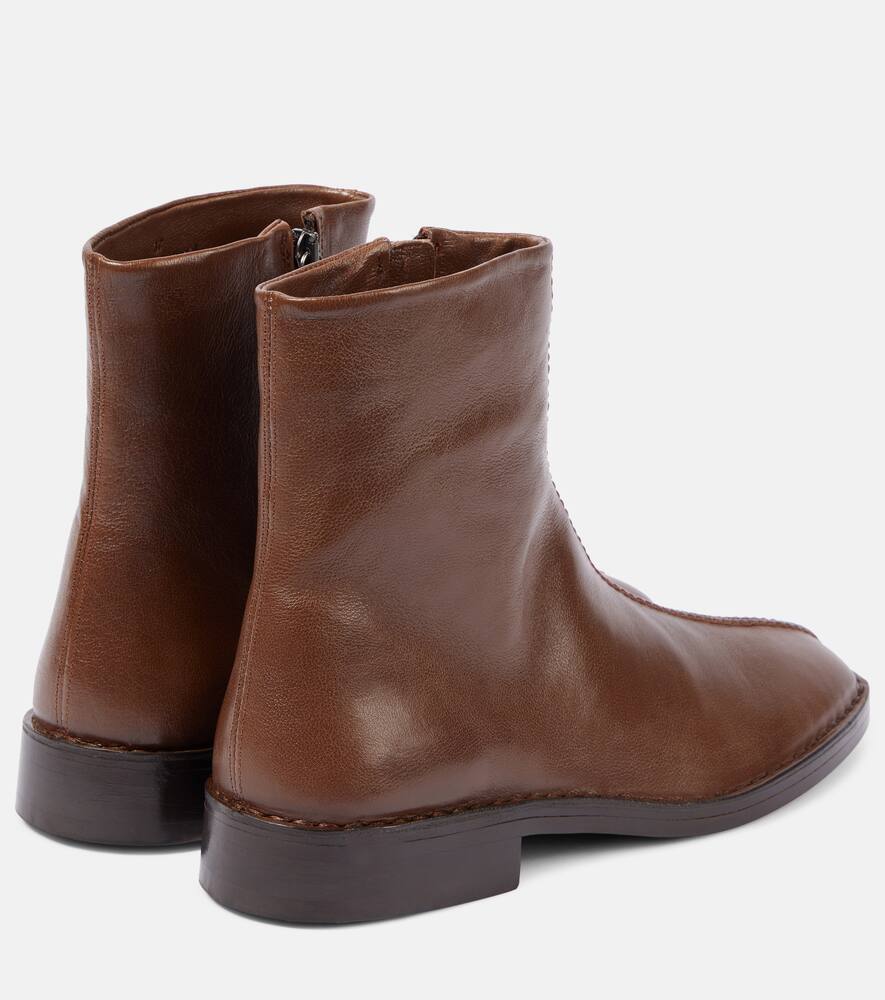 Lemaire Piped Zipped leather ankle boots