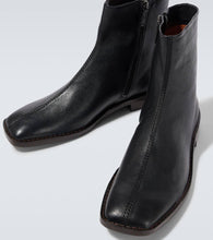 Lemaire Piped leather ankle boots