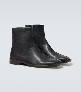 Lemaire Piped leather ankle boots