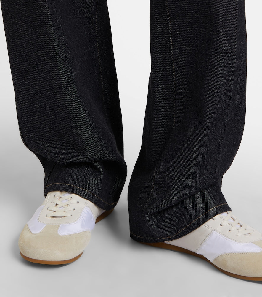 Lemaire Soft suede-trimmed sneakers