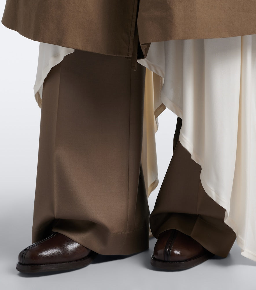 Lemaire Piped leather ankle boots - Brown Flat Boots