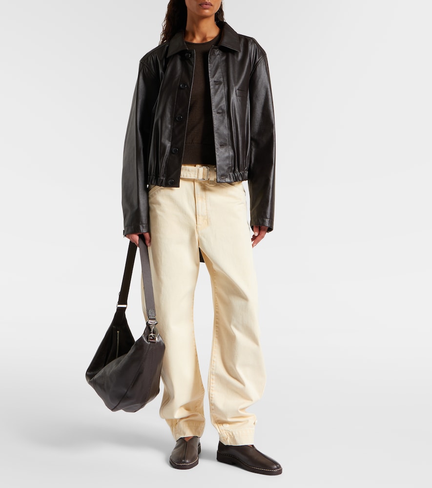 Lemaire Piped leather loafers in Brown - Loafers