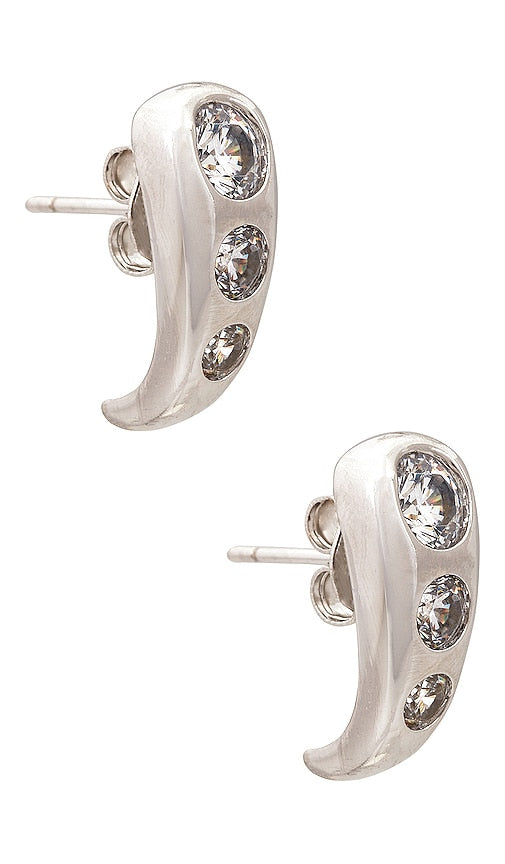 Lili Claspe Adira Small Studs in Metallic Silver