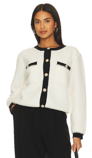 Line & Dot Bon Sweater in White - Line & Dot Pull Bon en Blanc - 白色 Line & Dot Bon 毛衣 - Line & Dot Bon Pullover in Weiß - 라인앤닷 봉 스웨터화이트 색상 - Maglione Line & Dot Bon in bianco