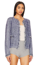 Line & Dot Bonny Fringe Cardigan in Blue