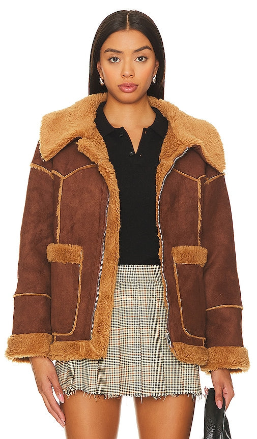 Line & Dot Jackson Coat in Brown - Line & Dot Manteau Jackson en Marron - 棕色 Line & Dot Jackson 大衣 - Line & Dot Jackson Mantel in Braun - 라인앤도트 잭슨 코트브라운 색상 - Cappotto Line & Dot Jackson in marrone