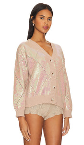 Line & Dot Mother Of Pearl Sweater in Taupe