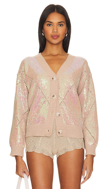 Line & Dot Mother Of Pearl Sweater in Taupe - Pull en nacre Line & Dot en taupe - 灰褐色 Line & Dot 珍珠母贝毛衣 - Line & Dot Perlmuttpullover in Taupe - Line & Dot 자개 스웨터 - Maglione in madreperla Line & Dot in tortora