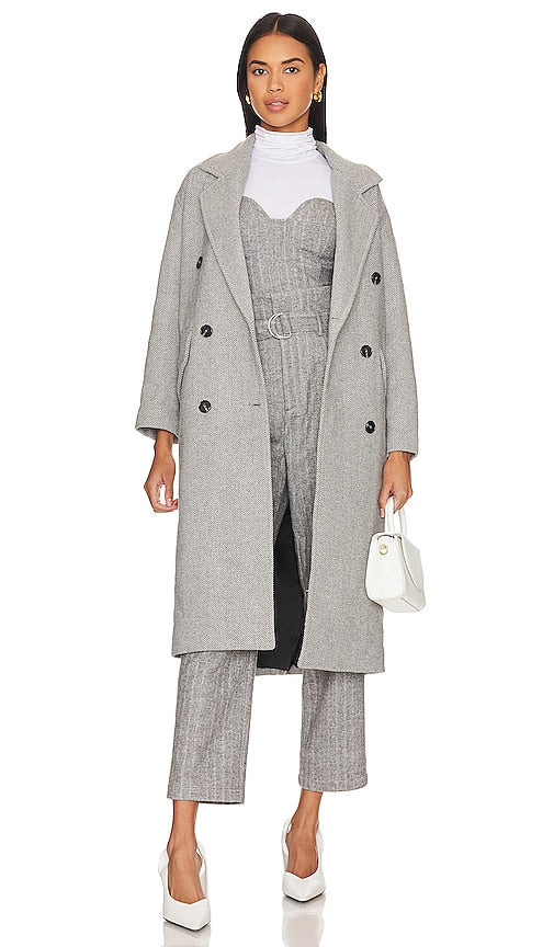 Line & Dot Paola Coat in Grey - Line & Dot Manteau Paola en Gris - 灰色 Line & Dot Paola 外套 - Line & Dot Paola Mantel in Grau - 라인 앤 도트 파올라 코트그레이 색상 - Cappotto Line & Dot Paola in grigio