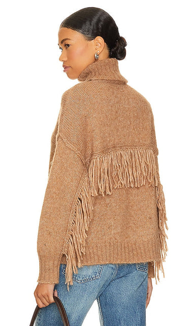 Line & Dot Parker Sweater in Tan - Line & Dot - Pull Parker en beige - 黄褐色 Line & Dot Parker 毛衣 - Line & Dot Parker Pullover in Hellbraun - Line & Dot 파커 스웨터 - Maglione Line & Dot Parker color marrone chiaro