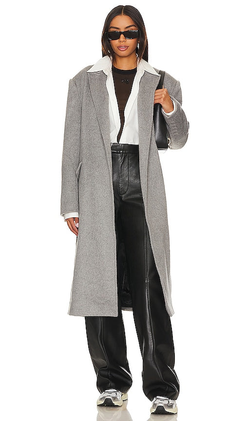 Line & Dot Sadie Coat in Light Grey - Line & Dot Manteau Sadie en Gris Clair - 浅灰色 Line & Dot Sadie 外套 - Line & Dot Sadie Mantel in Hellgrau - 라인 앤 도트 새디 코트 라이트 그레이 색상 - Cappotto Line & Dot Sadie in grigio chiaro