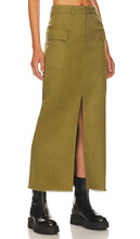 Line & Dot Summer Maxi Skirt in Olive