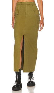 Line & Dot Summer Maxi Skirt in Olive - Jupe longue d'été Line & Dot en olive - 橄榄色线条与圆点夏季长裙 - Line & Dot Sommer-Maxirock in Oliv - Line & Dot 여름 맥시 스커트 - Gonna lunga estiva Line & Dot in verde oliva