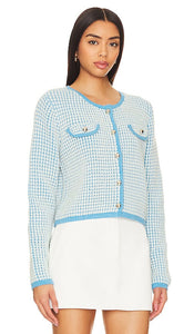 Line & Dot Warm Your Heart Cardigan in Blue