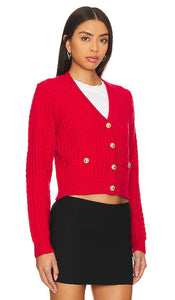 Line & Dot Wish Cardigan in Red