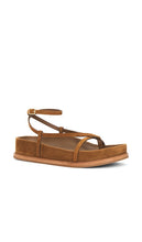 Loeffler Randall Ankle Wrap Footbed Sandal in Brown