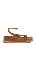 Loeffler Randall Ankle Wrap Footbed Sandal in Brown | Cacao Platform Sandals for Women