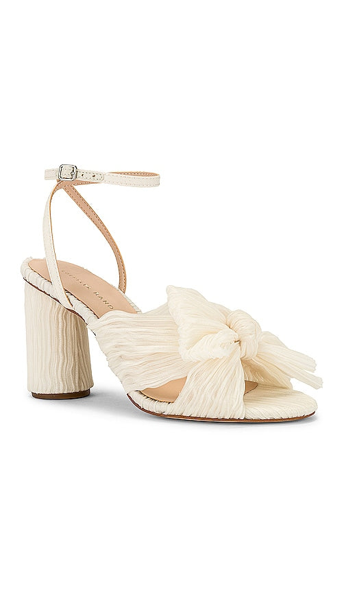 Loeffler Randall Camellia Pleated Bow Heel in White