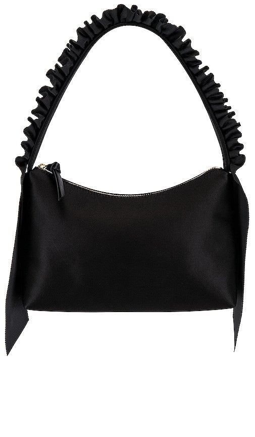 Loeffler Randall Evelyn Ruffle Handle Baguette Bag in Black - Loeffler Randall Evelyn Sac baguette à poignée volantée en noir - Loeffler Randall Evelyn 荷叶边手柄黑色长方形包 - Loeffler Randall Evelyn Baguette-Tasche mit Rüschengriff in Schwarz - Loeffler Randall Evelyn 러플 핸들 바게트 백 (블랙 색상) - Borsa Loeffler Randall Evelyn con manico a baguette in nero