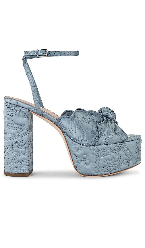 Loeffler Randall Isabel Quilted Knot Platform Heel in Baby Blue