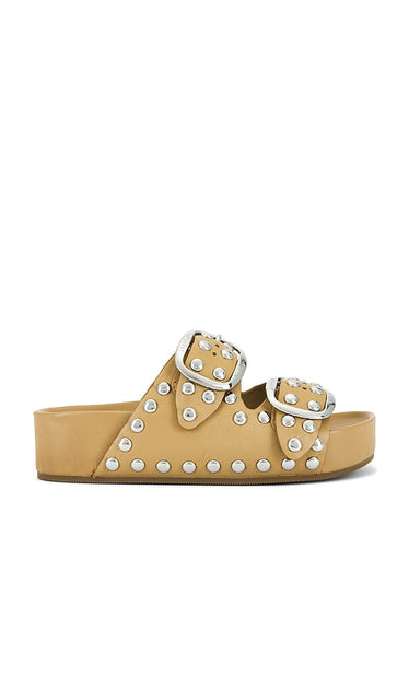 Loeffler Randall Jack Sandal in Tan | Khaki & Silver Platform Sandals for Women