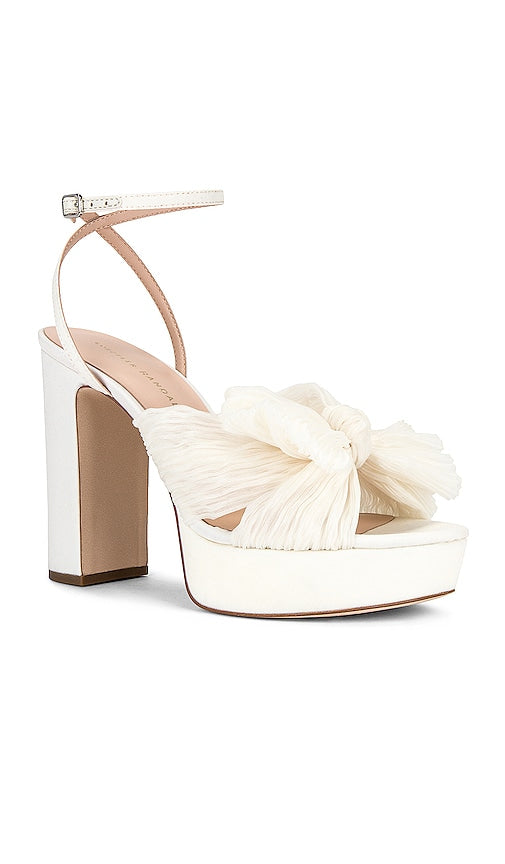 Loeffler Randall Natalia Pleated Knot Platform in White