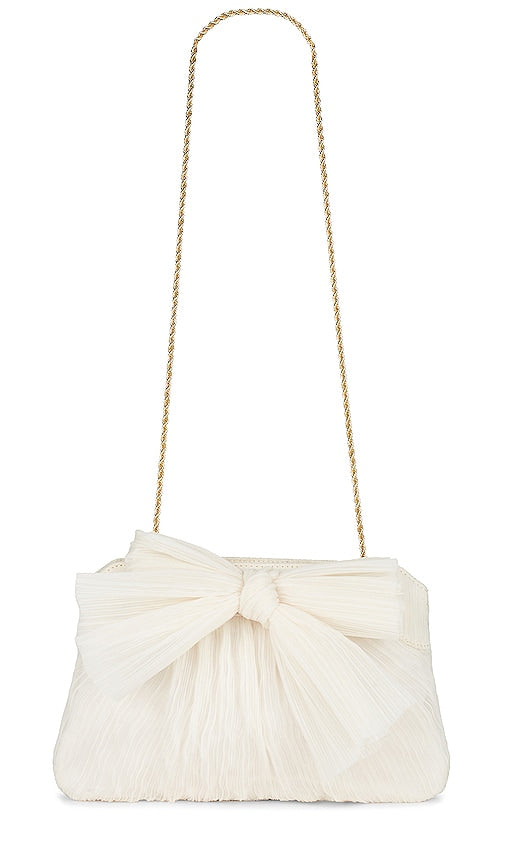 Loeffler Randall Rayne Pleated Bow Clutch in White - Loeffler Randall - Rayne - Pochette plissée à nœud - Blanc - Loeffler Randall Rayne 白色褶裥蝴蝶结手拿包 - Loeffler Randall Rayne Plissee-Clutch mit Schleife in Weiß - Loeffler Randall Rayne 플리츠 보우 클러치 화이트 색상 - Loeffler Randall Rayne Pochette con fiocco plissettato in bianco